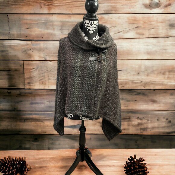 John Branigan Weavers Wool Women’s Shawl Collar MultiColor Brown Handmade O/S - Picture 1 of 8